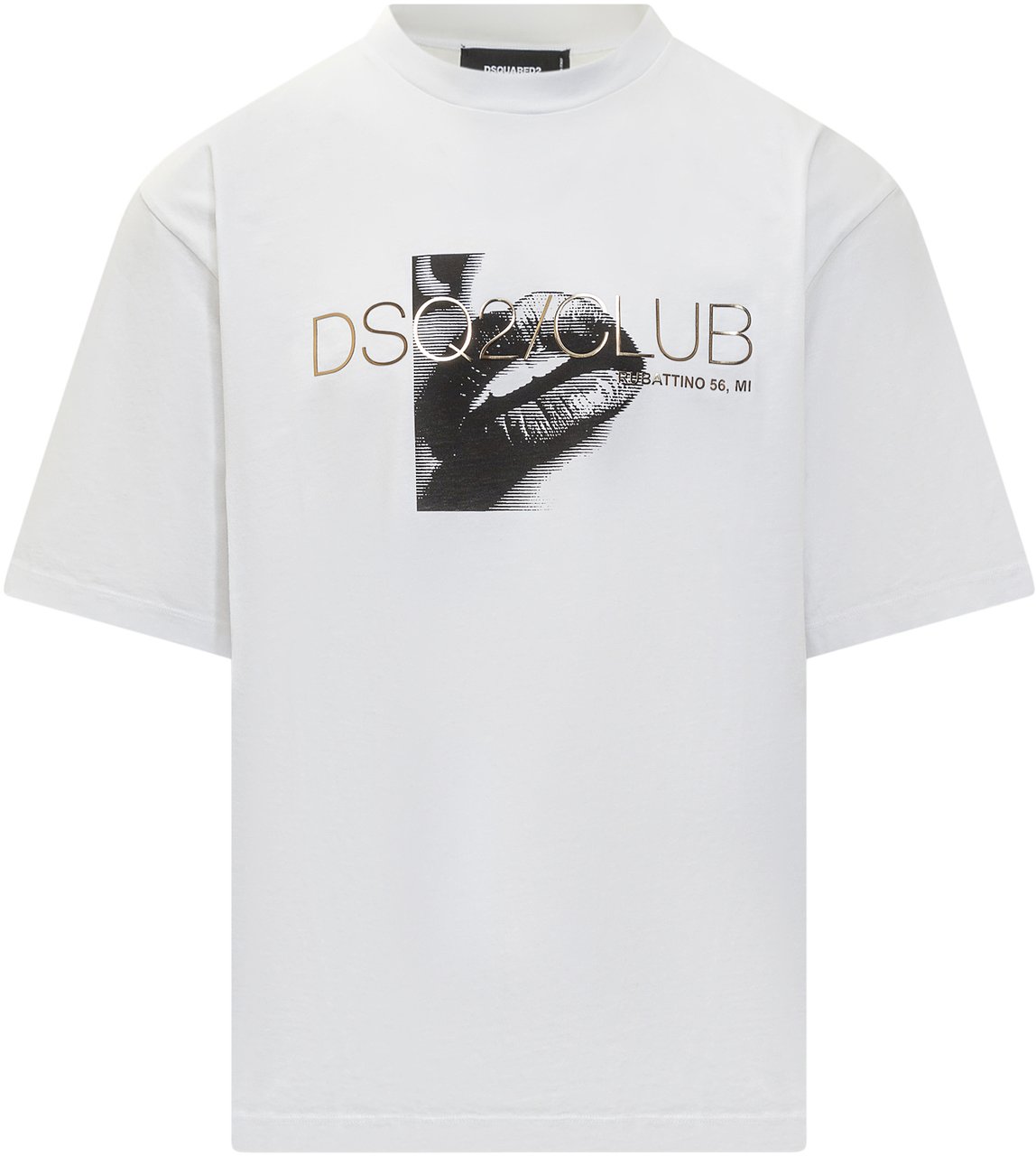 Dsquared2 Dsquared2 T-Shirt Bianca con Stampa DSQ2 Club Wit