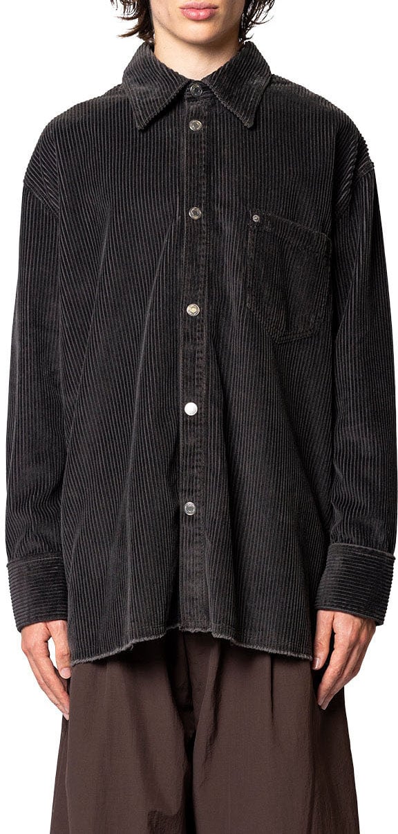 AMI Paris SHIRT SIDE SLIT OVERSHIRT ANTHRACITE Grijs