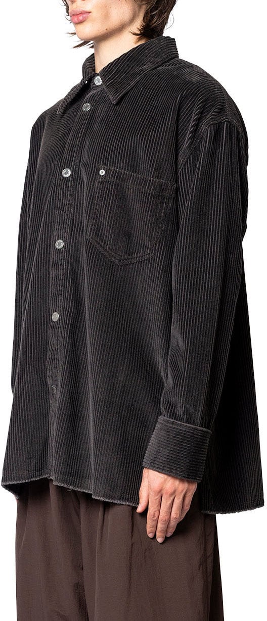 AMI Paris SHIRT SIDE SLIT OVERSHIRT ANTHRACITE Grijs
