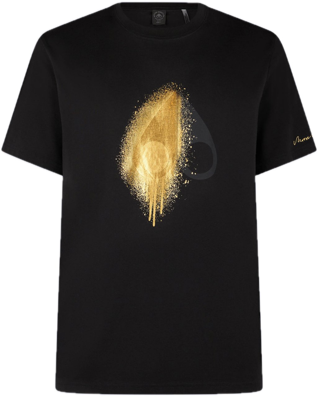 Moose Knuckles Augustine Tee Black/Gold Zwart
