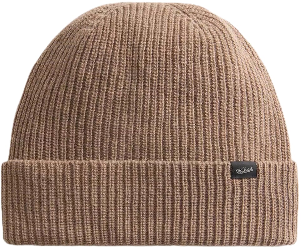 Woolrich Knitted ribbed beani Beige