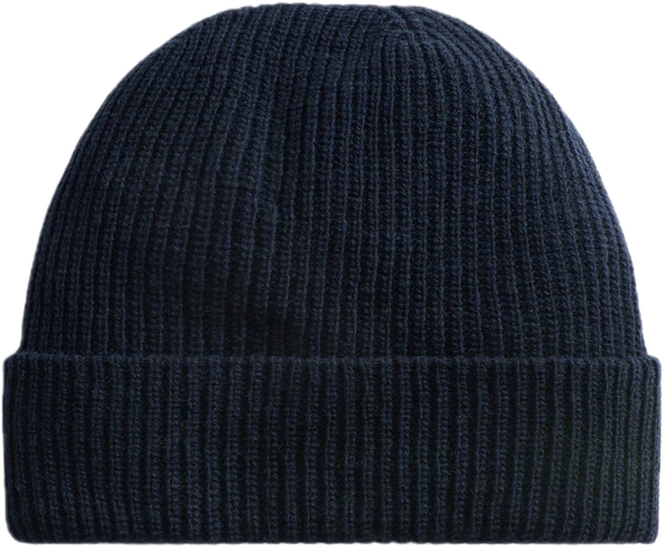 Woolrich Knitted ribbed beani Blauw