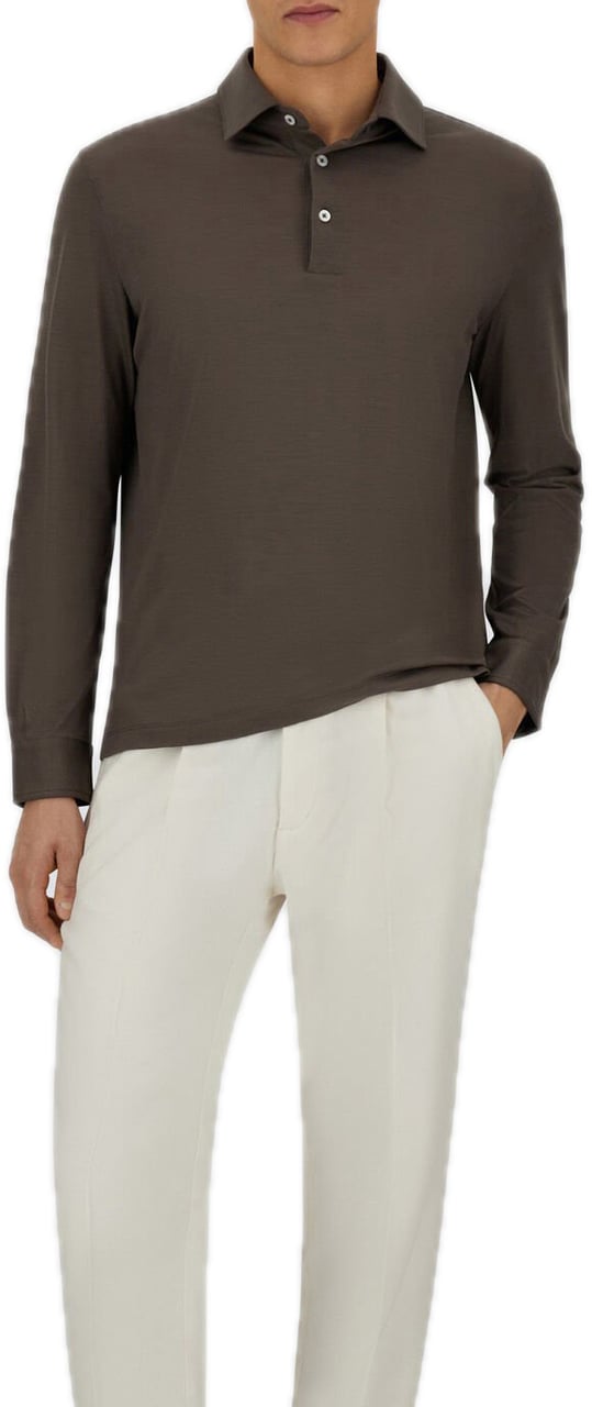 Herno Bruine polo Bruin