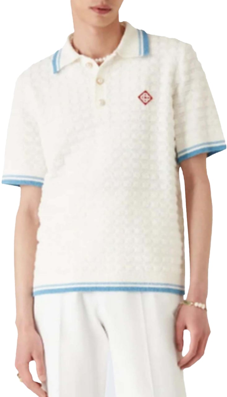 Casablanca Heren Boucle Polo Wit