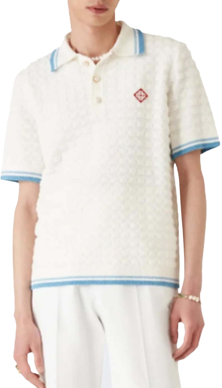 Casablanca Heren Boucle Polo Wit