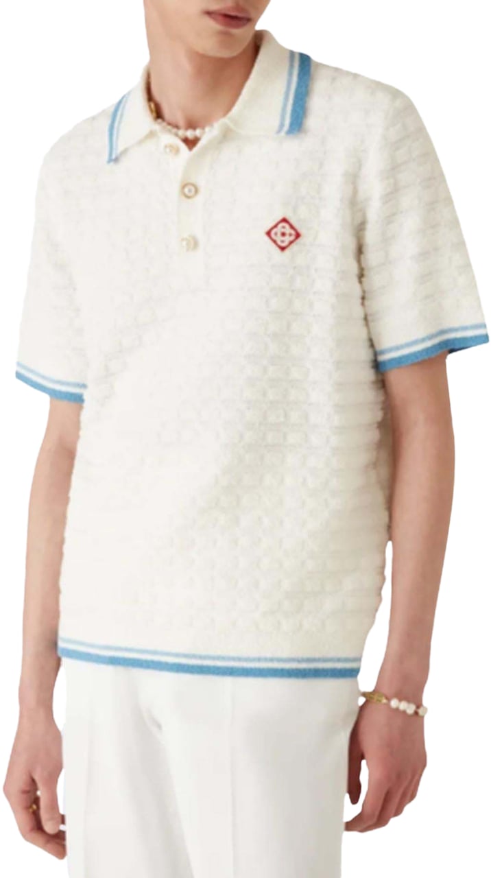 Casablanca Heren Boucle Polo Wit