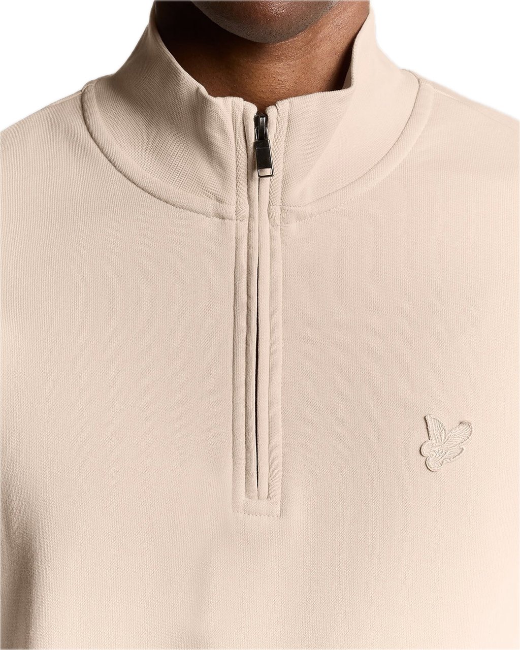 Lyle & Scott Superfine quarter zip sweater Beige
