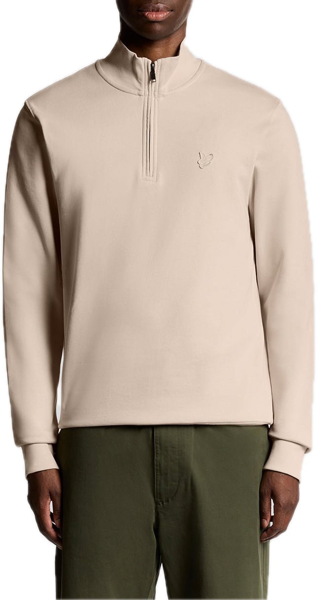 Lyle & Scott Superfine quarter zip sweater Beige