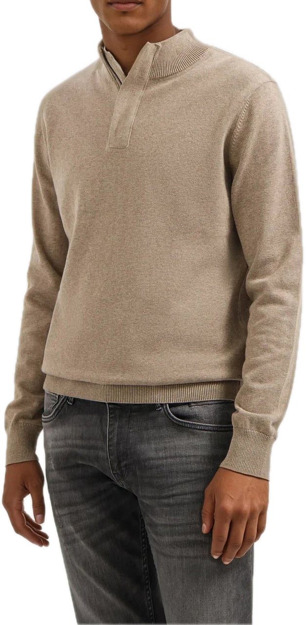 Pure Path Knit Hidden Half-zip Sweater taupe Taupe