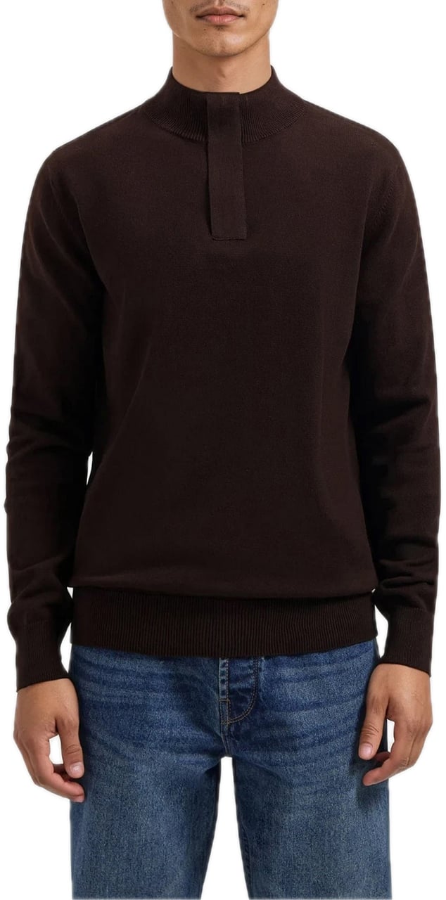 Pure Path Knit Hidden Half-zip brown bruin Bruin