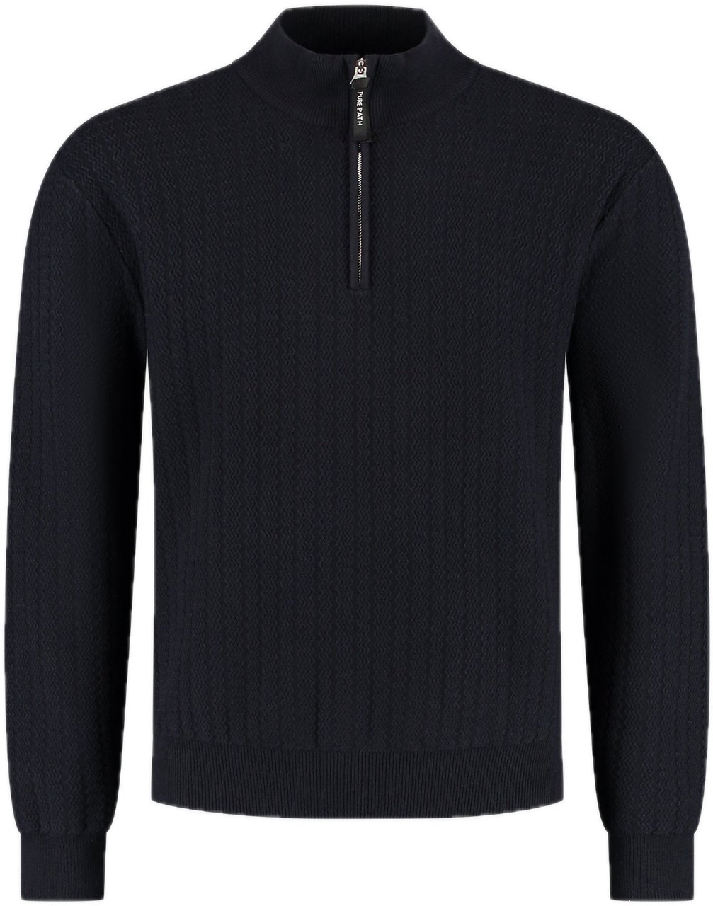 Pure Path Knit Half-zip Sweater Dark navy Blauw