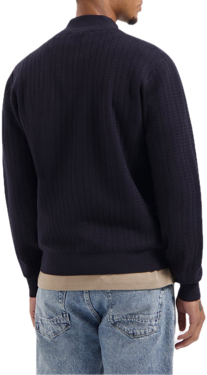 Pure Path Knit Half-zip Sweater Dark navy Blauw