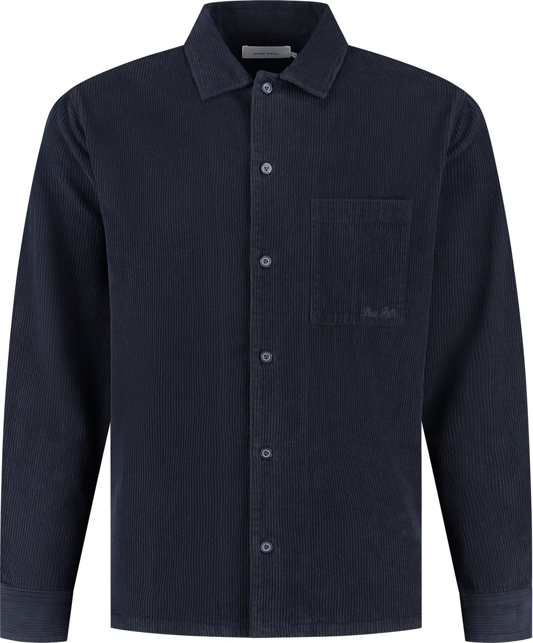 Pure Path Corduroy Overshirt dark navy blauw Blauw