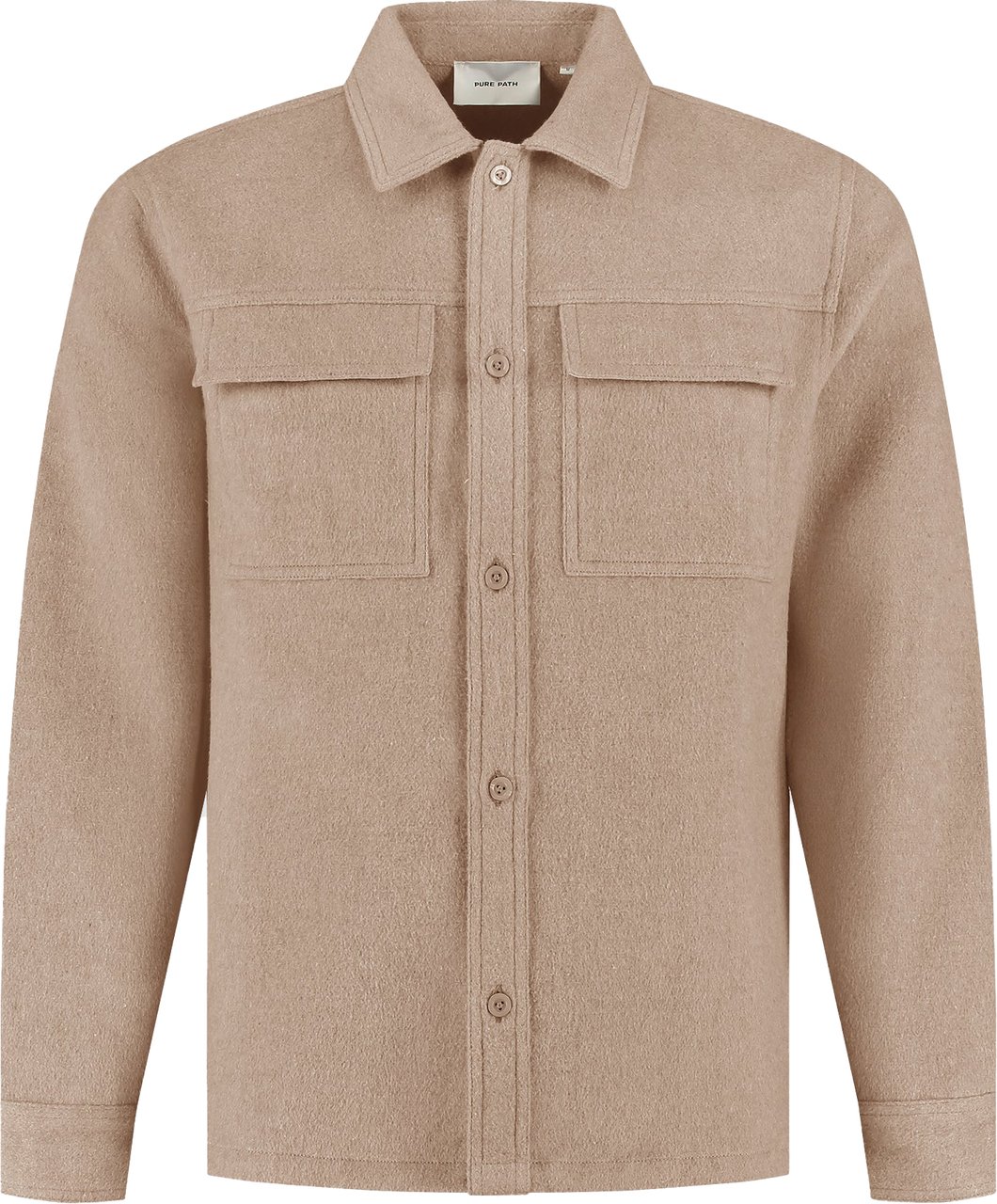 Pure Path Flannel Overshirt Taupe Taupe