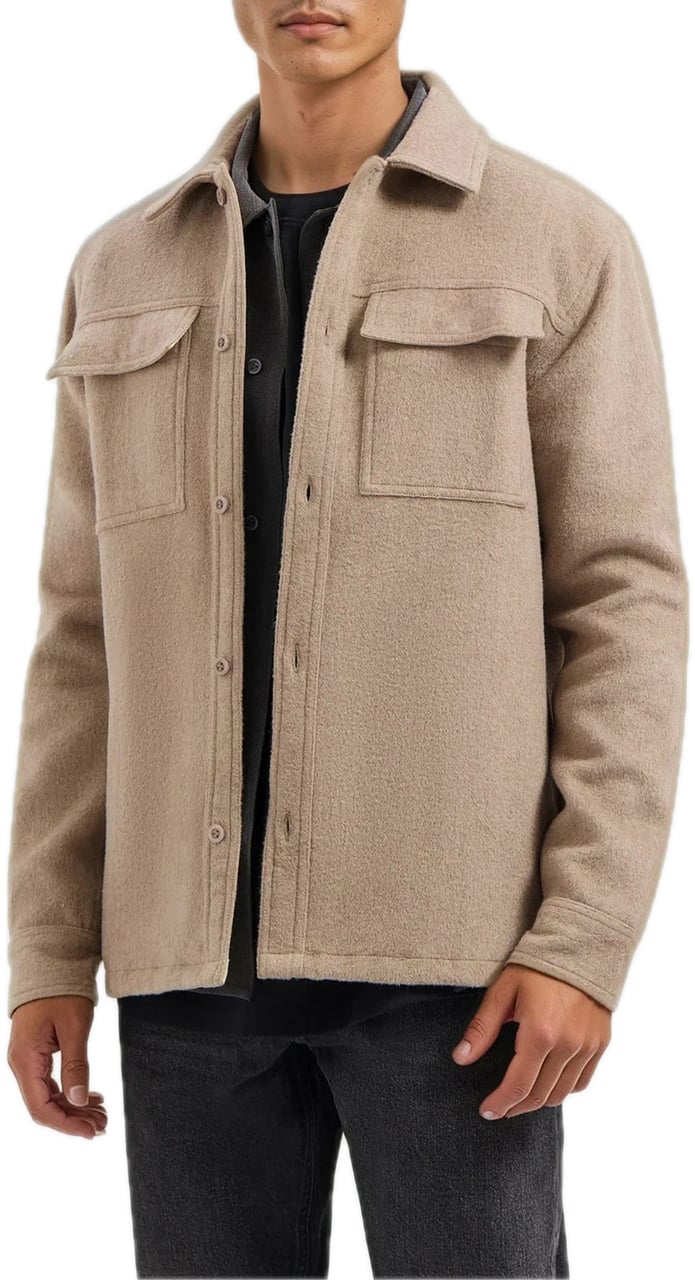 Pure Path Flannel Overshirt Taupe Taupe