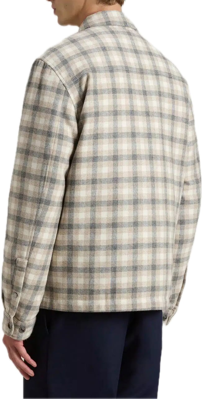 Woolrich Wool Check Alaskan Shirt Jacket Oat Beige