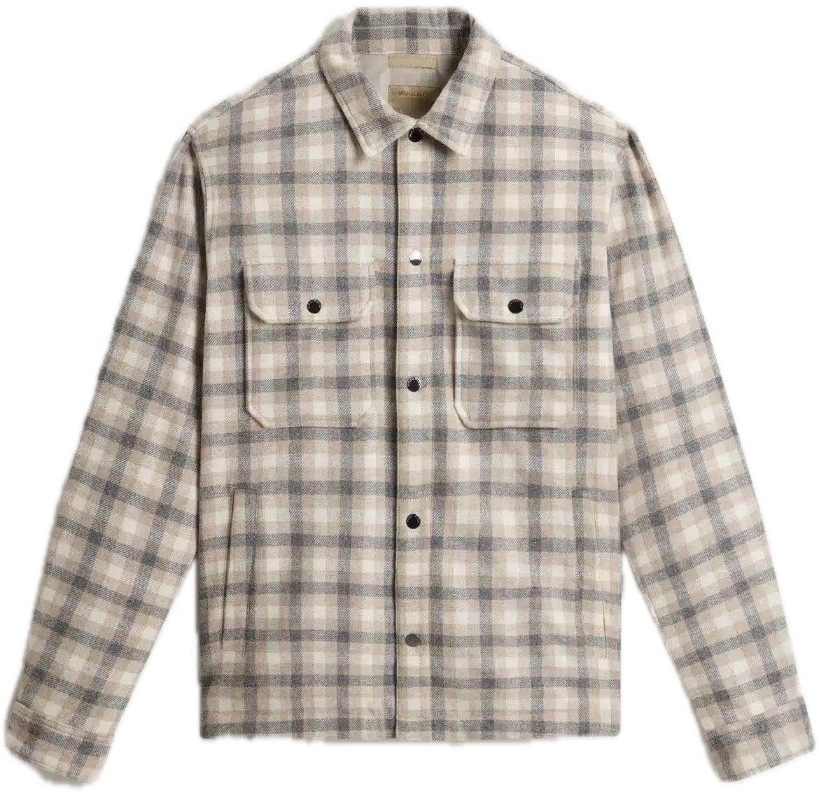 Woolrich Wool Check Alaskan Shirt Jacket Oat Beige