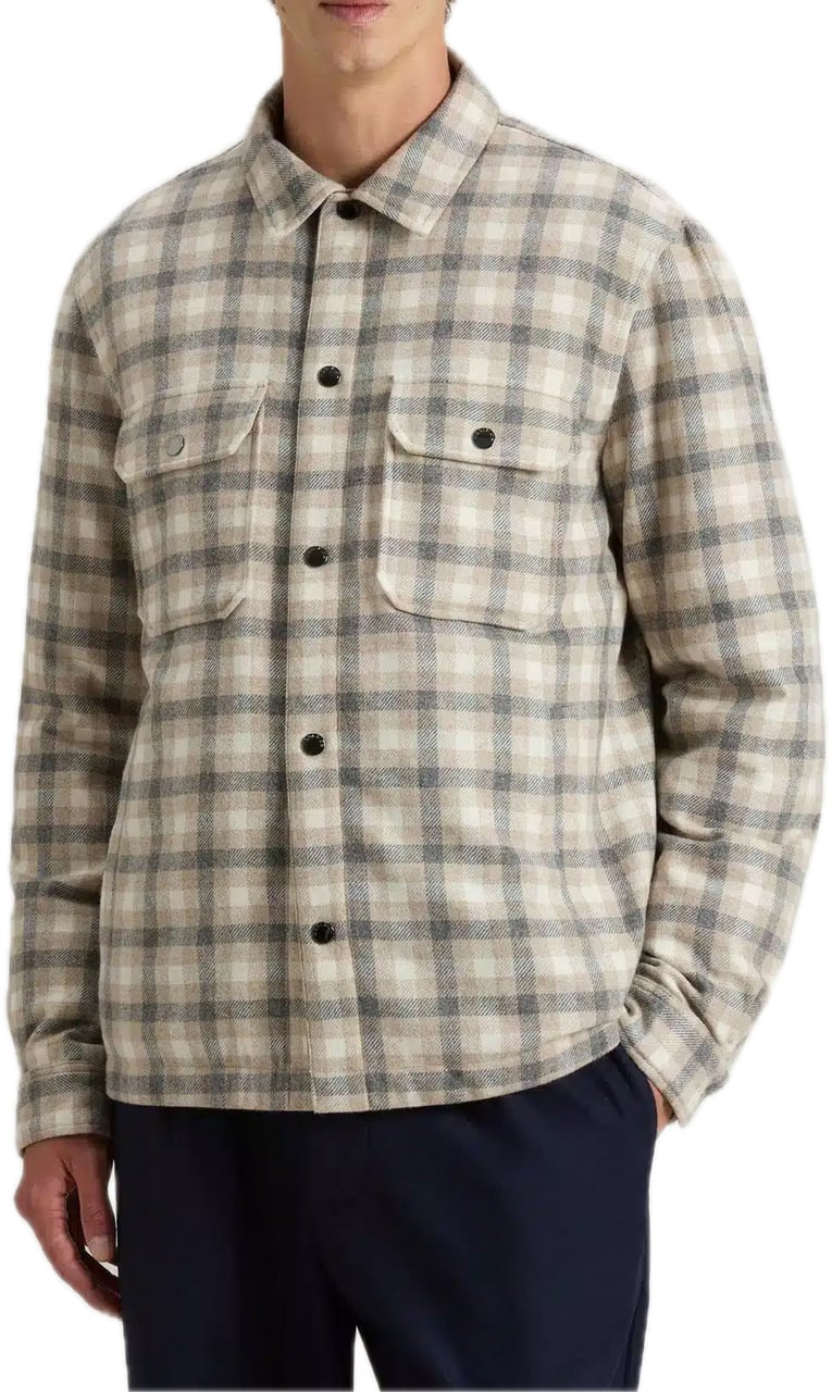 Woolrich Wool Check Alaskan Shirt Jacket Oat Beige