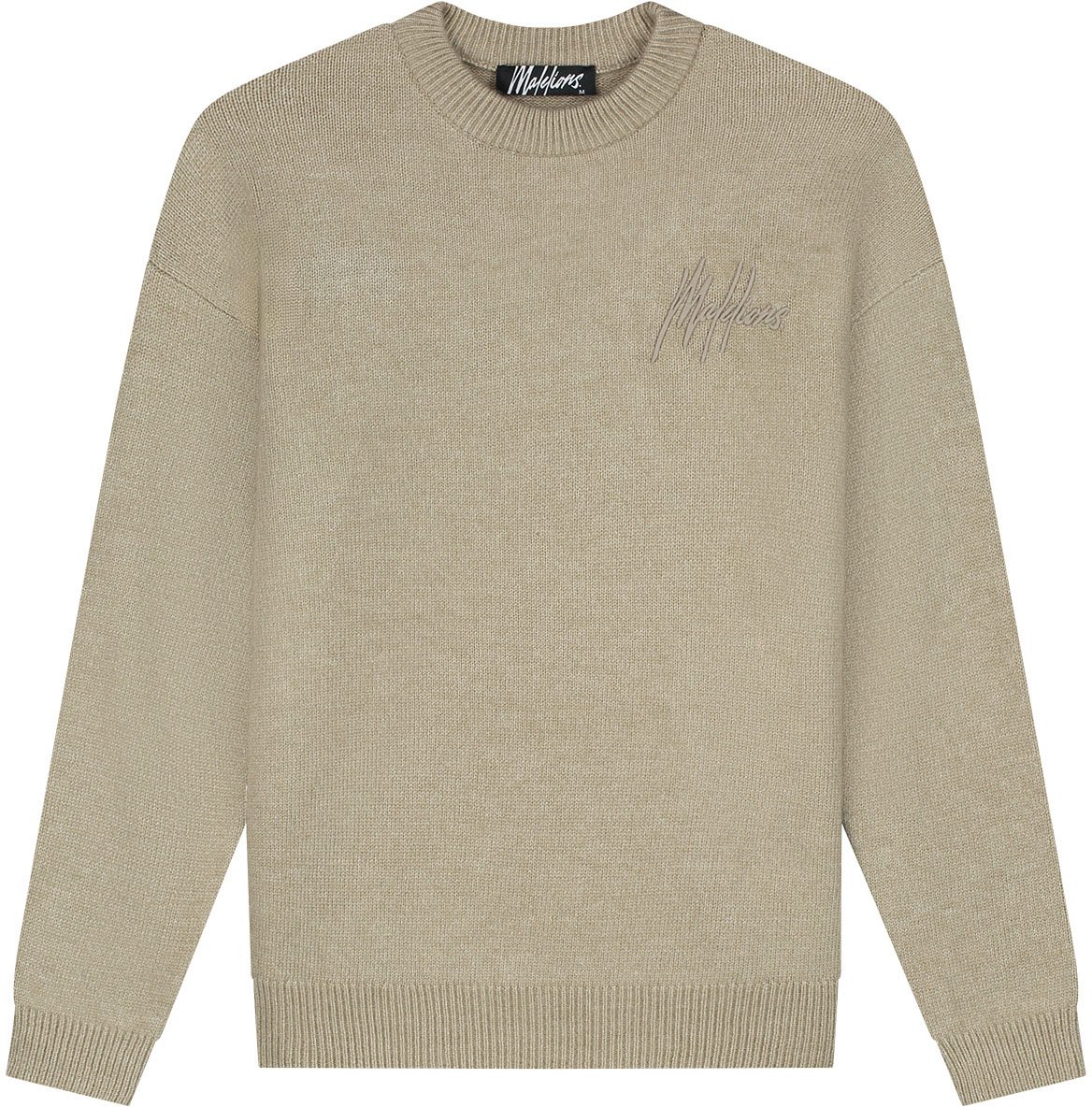 Malelions Malelions Men Oversized Knitted Signature Sweater Beige