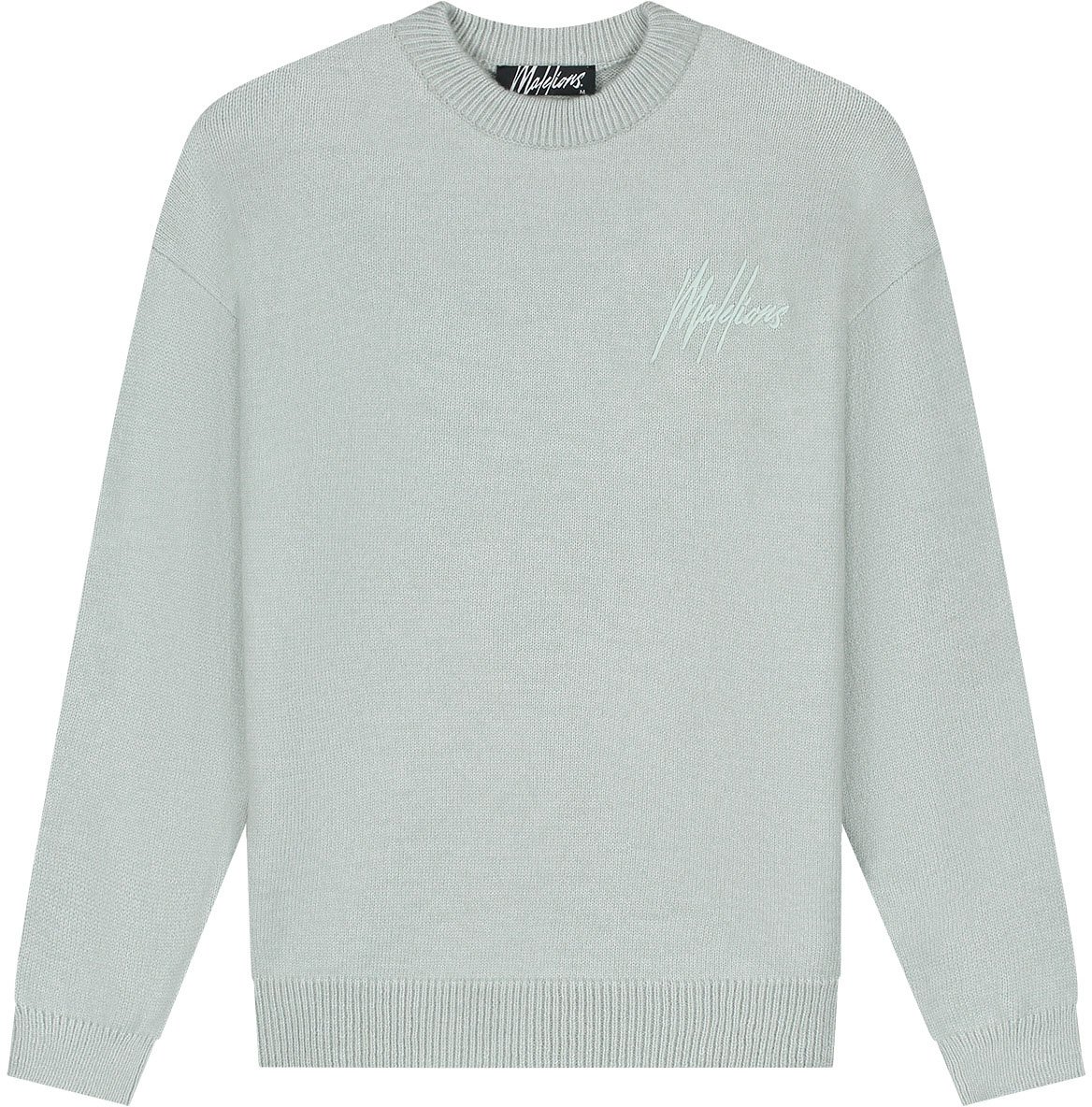 Malelions Malelions Men Oversized Knitted Signature Sweater Grijs