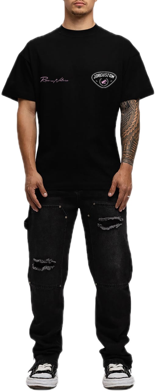 JORCUSTOM RaceAgainstNature Lf T-Shirt Black Zwart