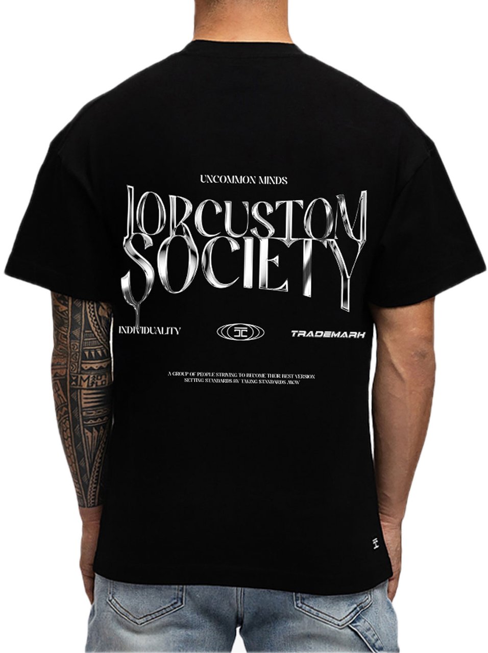 JORCUSTOM UncommonMinds Lf T-Shirt Black Zwart