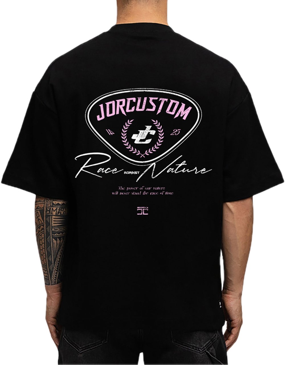 JORCUSTOM RaceAgainstNature Os T-Shirt Black Zwart