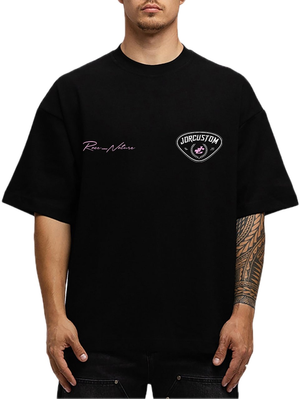 JORCUSTOM RaceAgainstNature Os T-Shirt Black Zwart