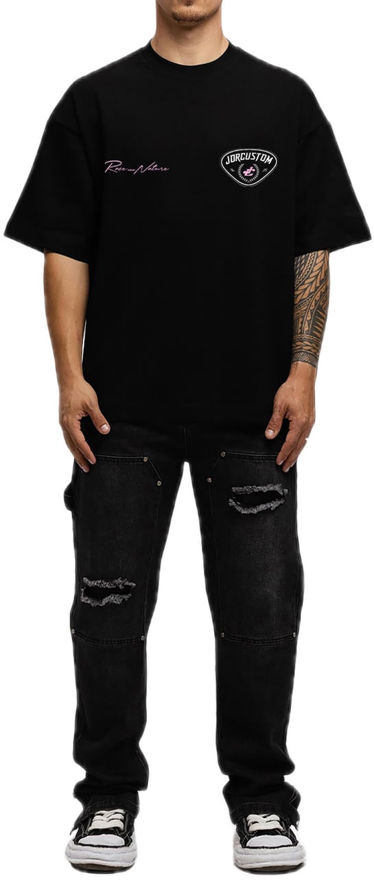 JORCUSTOM RaceAgainstNature Os T-Shirt Black Zwart
