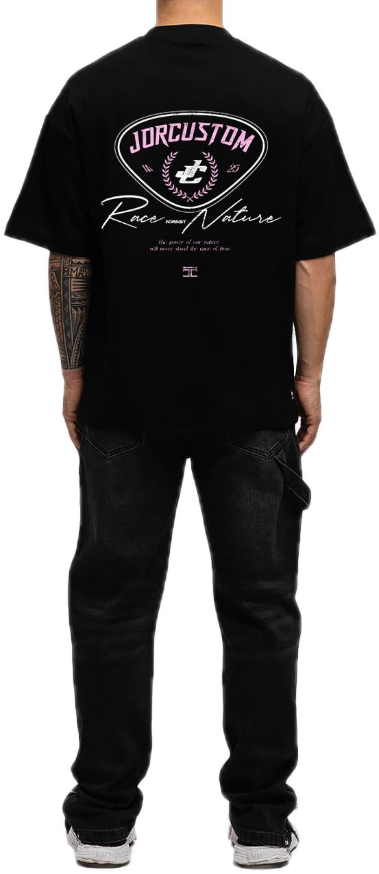 JORCUSTOM RaceAgainstNature Os T-Shirt Black Zwart