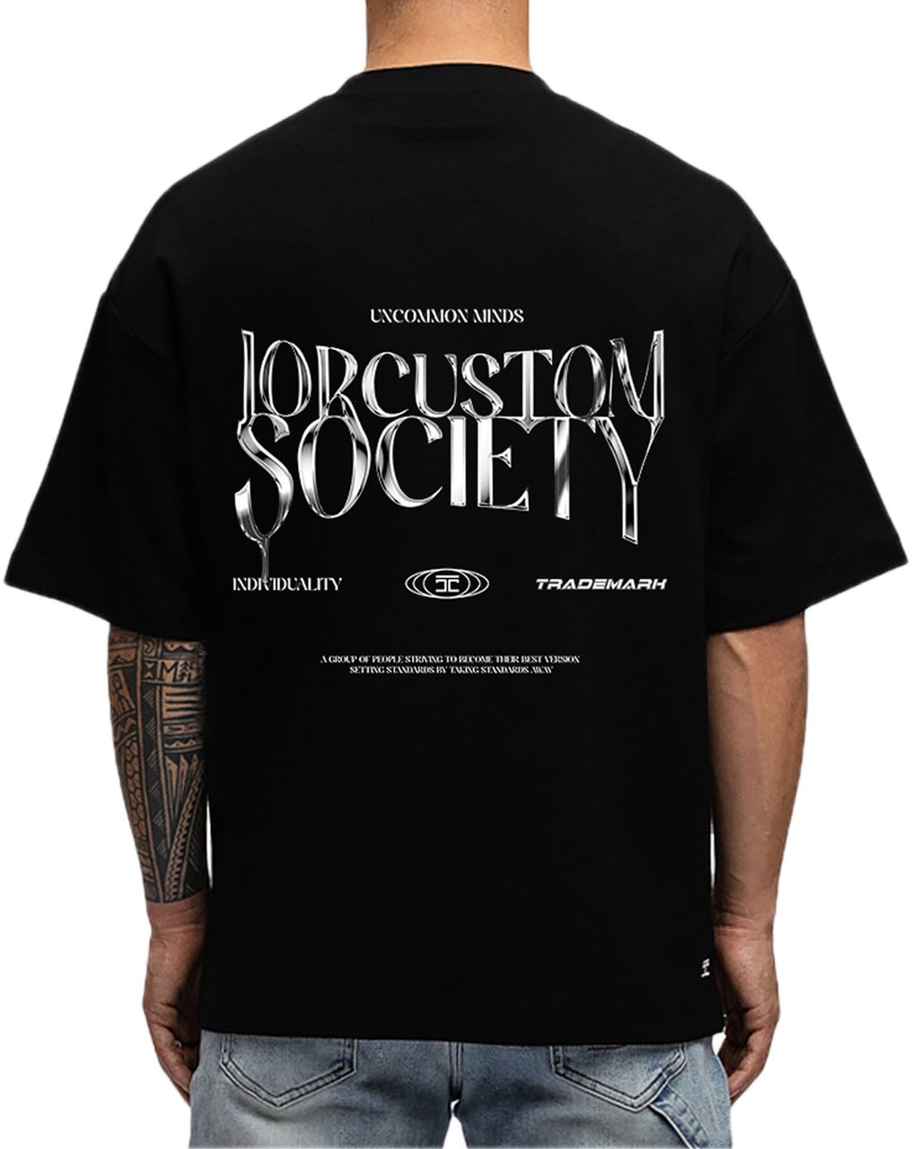 JORCUSTOM UncommonMinds Os T-Shirt Black Zwart