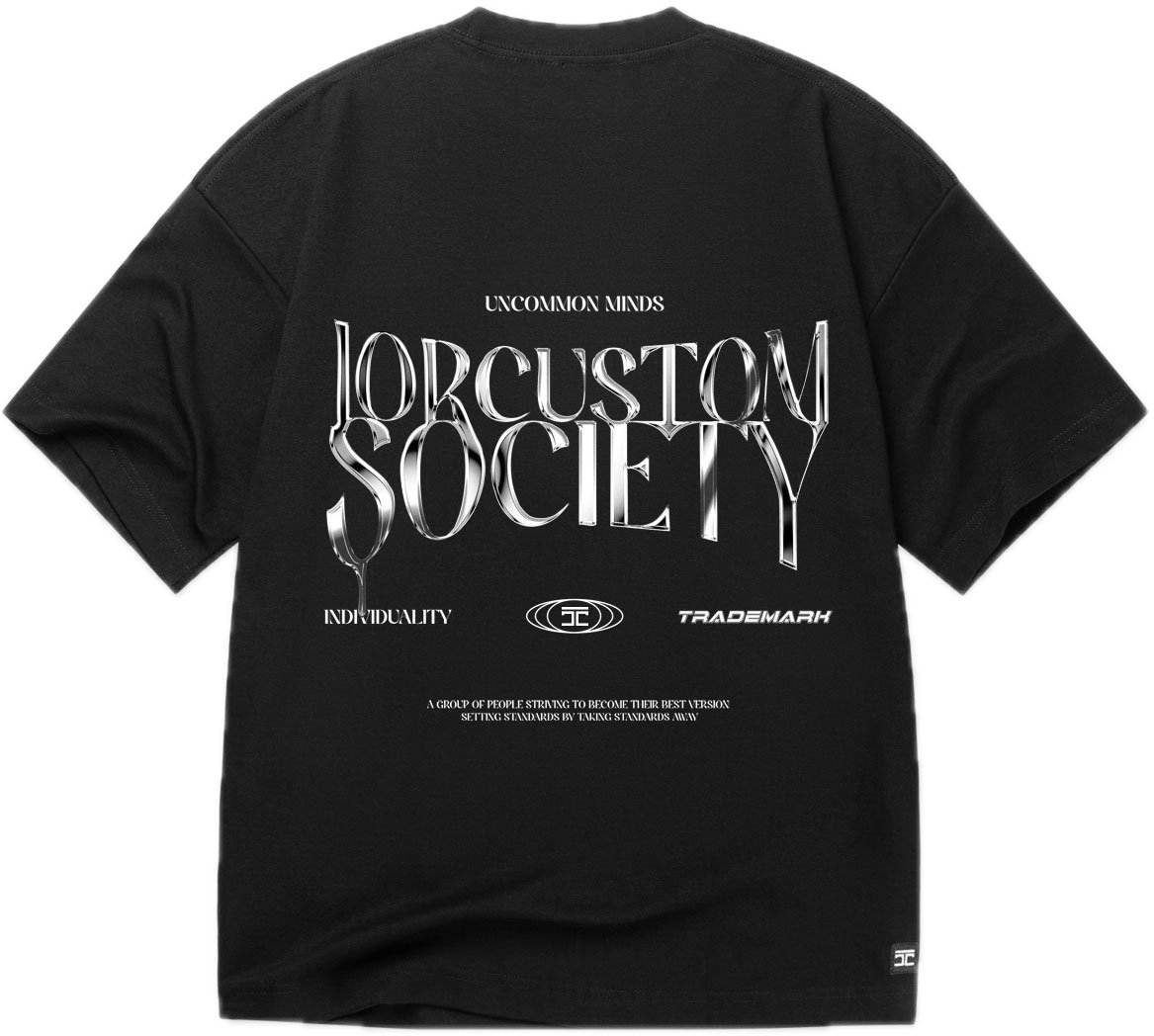 JORCUSTOM UncommonMinds Os T-Shirt Black Zwart