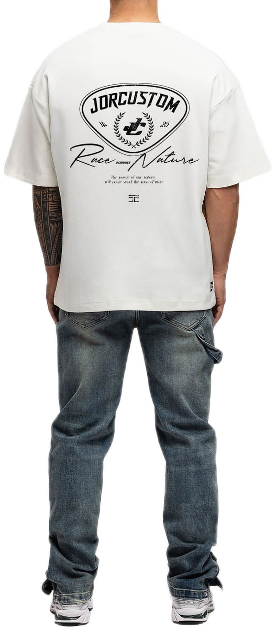 JORCUSTOM RaceAgainstNature Os T-Shirt White Wit