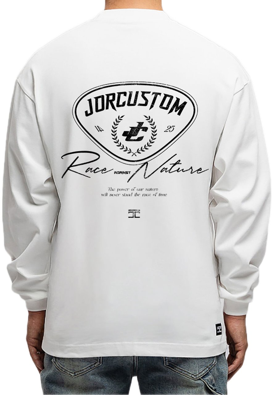 JORCUSTOM RaceAgainstNature Ls T-Shirt White Wit