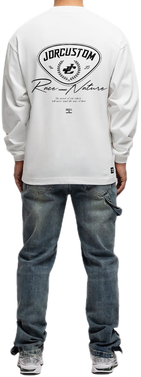 JORCUSTOM RaceAgainstNature Ls T-Shirt White Wit