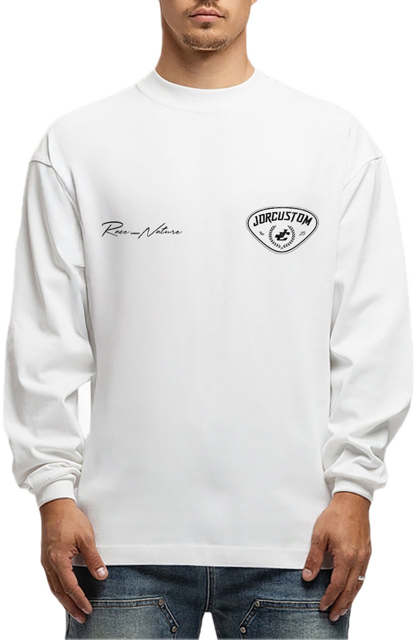JORCUSTOM RaceAgainstNature Ls T-Shirt White Wit