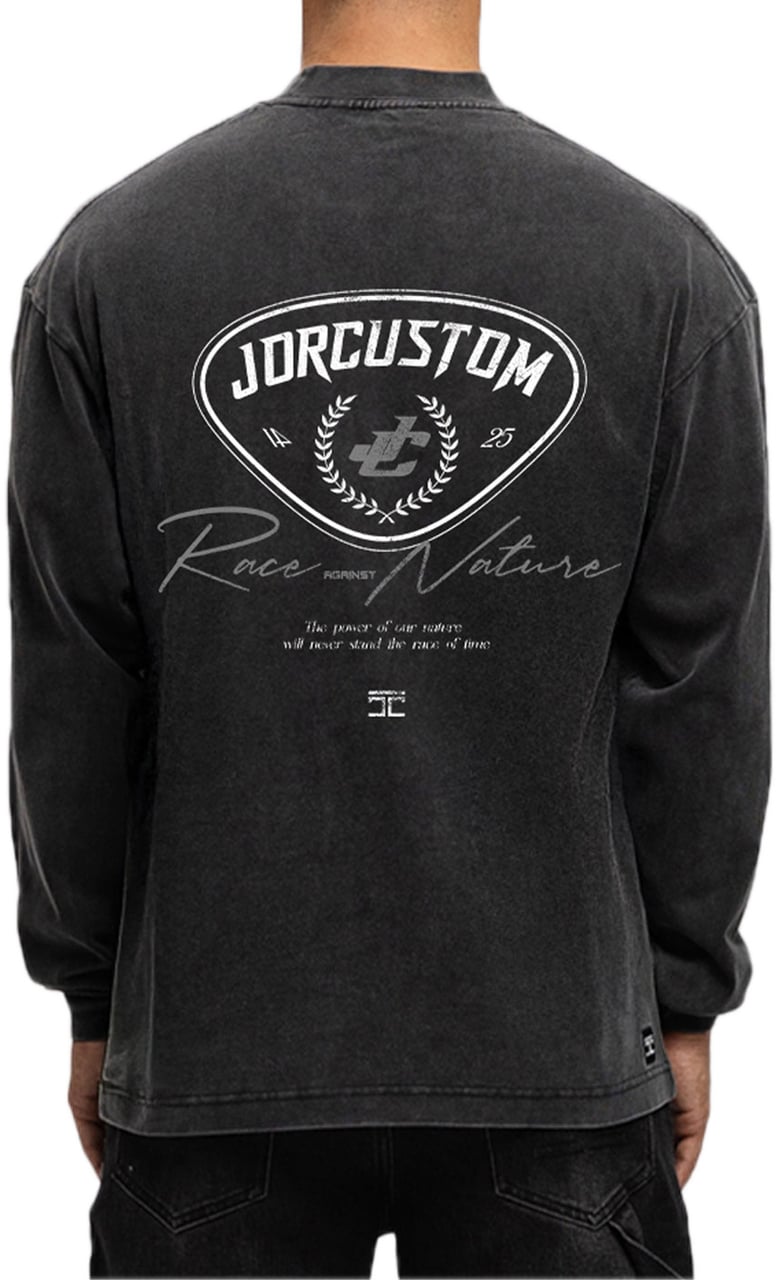 JORCUSTOM RaceAgainst Ls T-Shirt AcidGrey Grijs