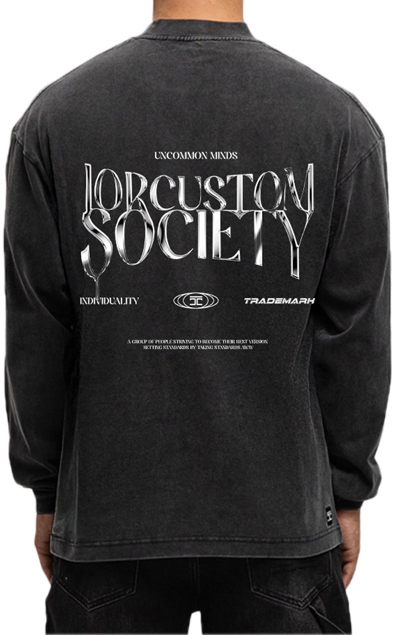 JORCUSTOM UncommonMinds Ls T-Shirt AcidGrey Grijs