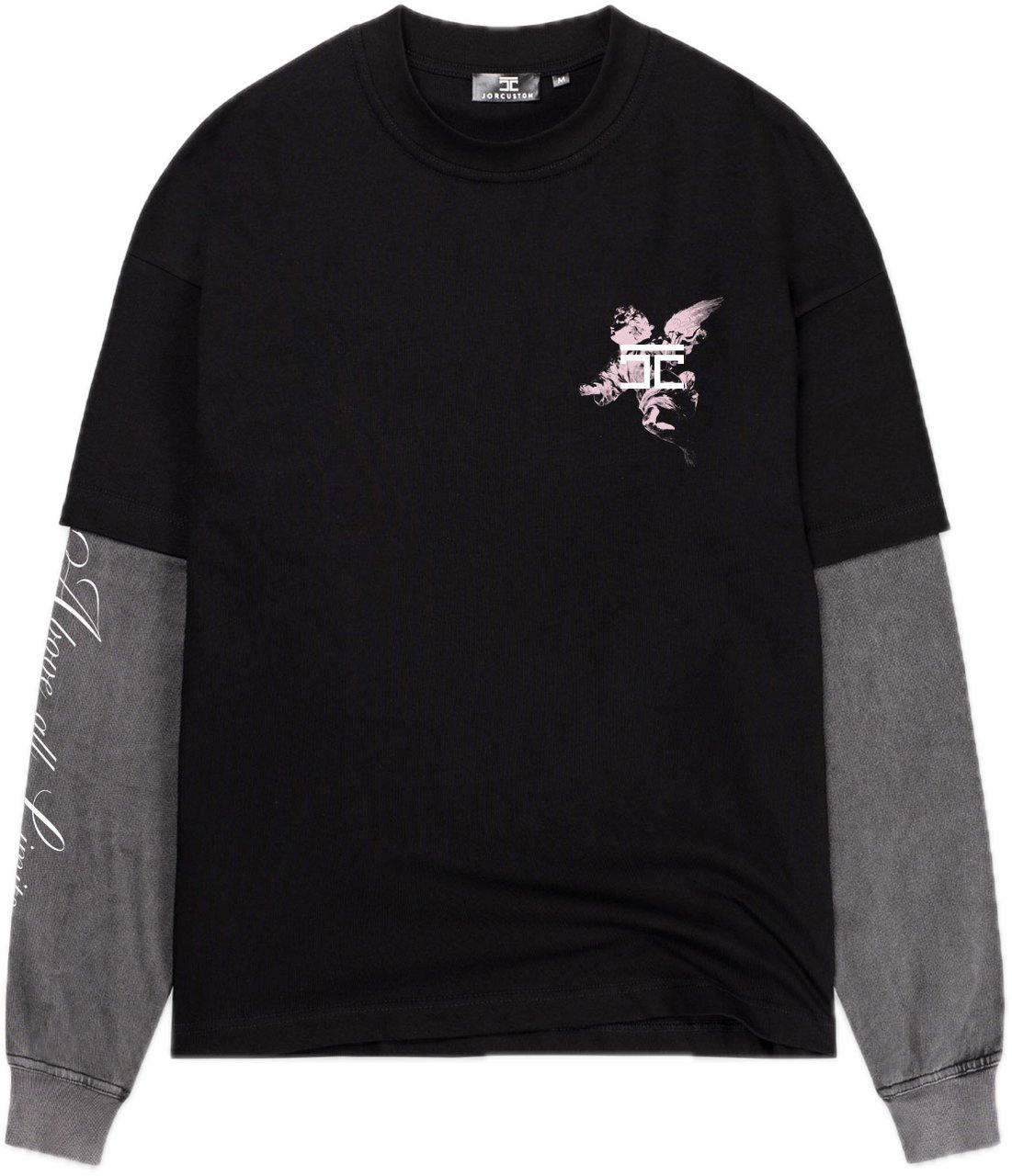 JORCUSTOM Above Double Ls Shirt Black-Acid Zwart