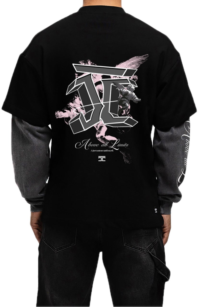 JORCUSTOM Above Double Ls Shirt Black-Acid Zwart