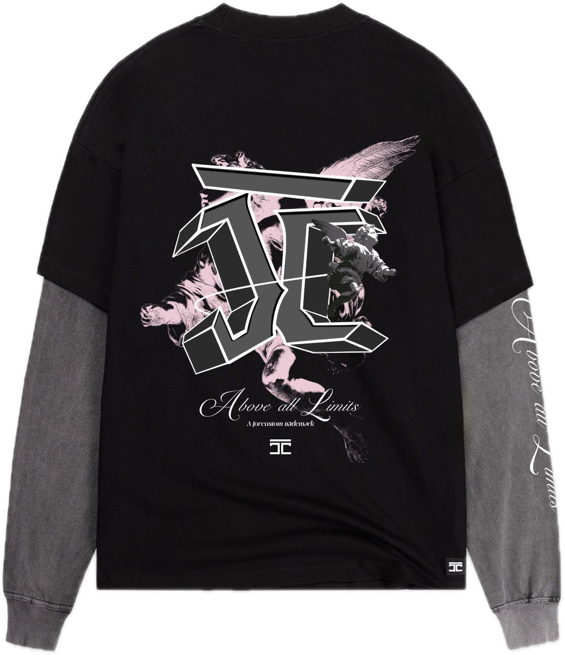 JORCUSTOM Above Double Ls Shirt Black-Acid Zwart