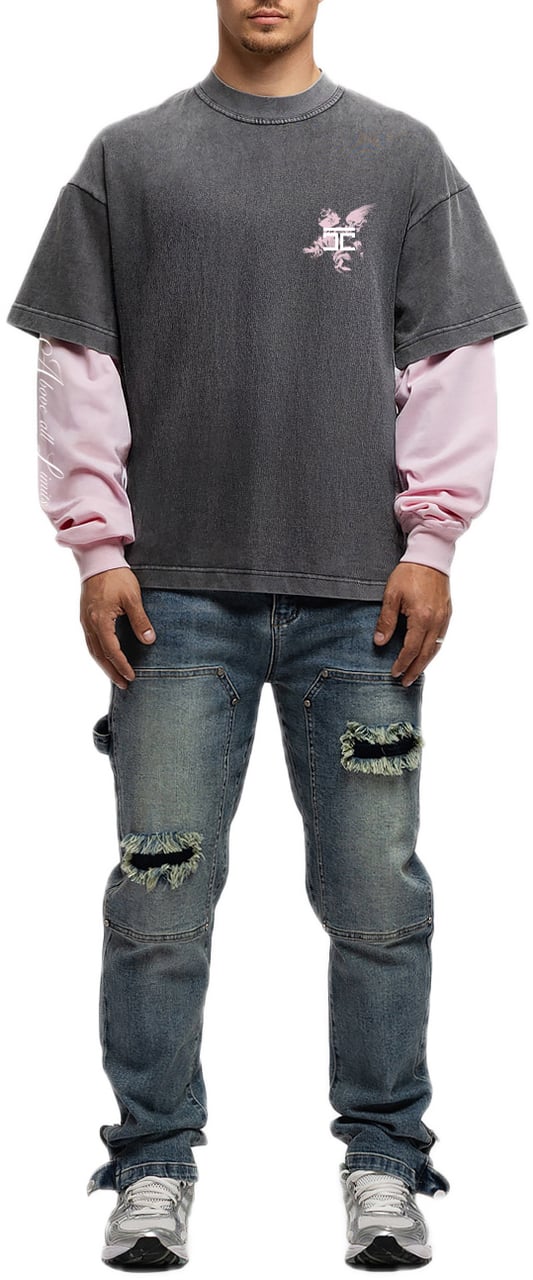 JORCUSTOM Above Double Ls Shirt Acid-Pink Roze