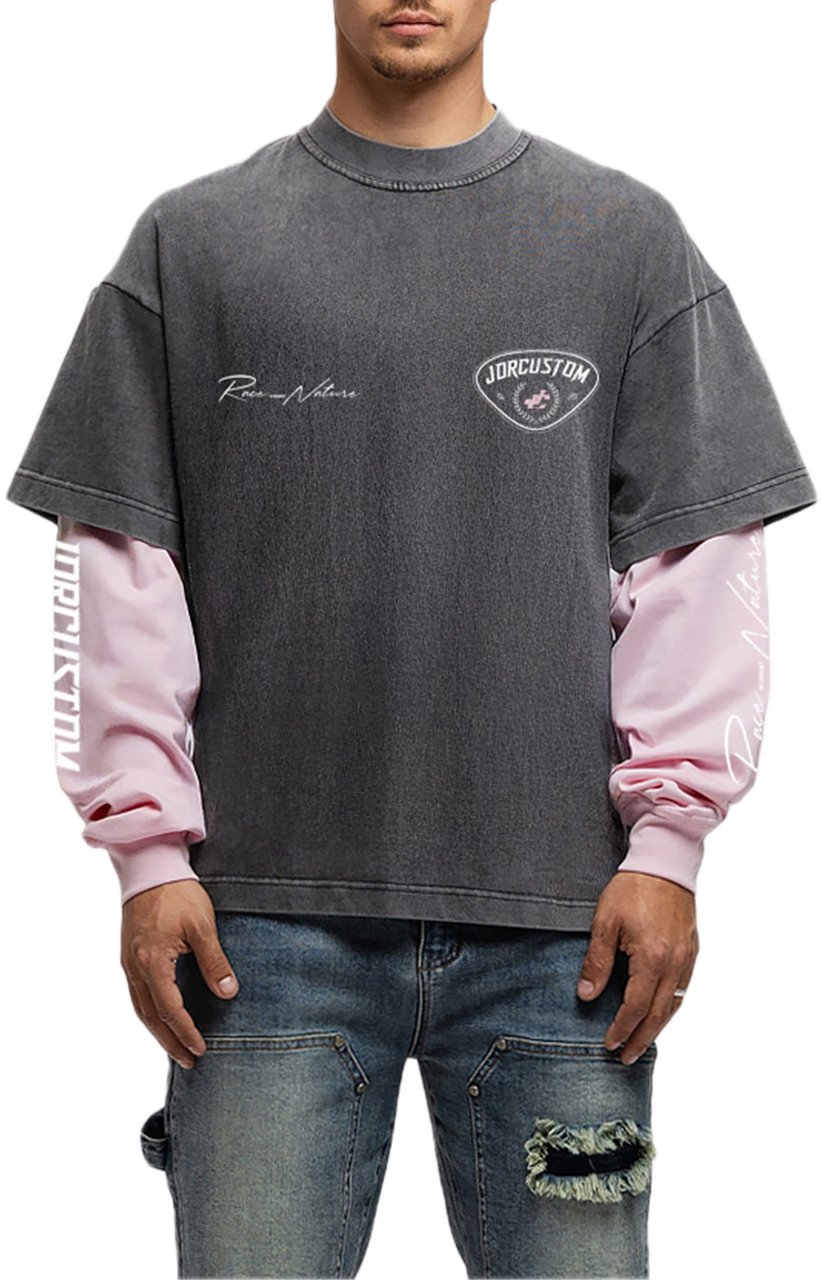 JORCUSTOM Race Double Ls Shirt Acid-Pink Roze