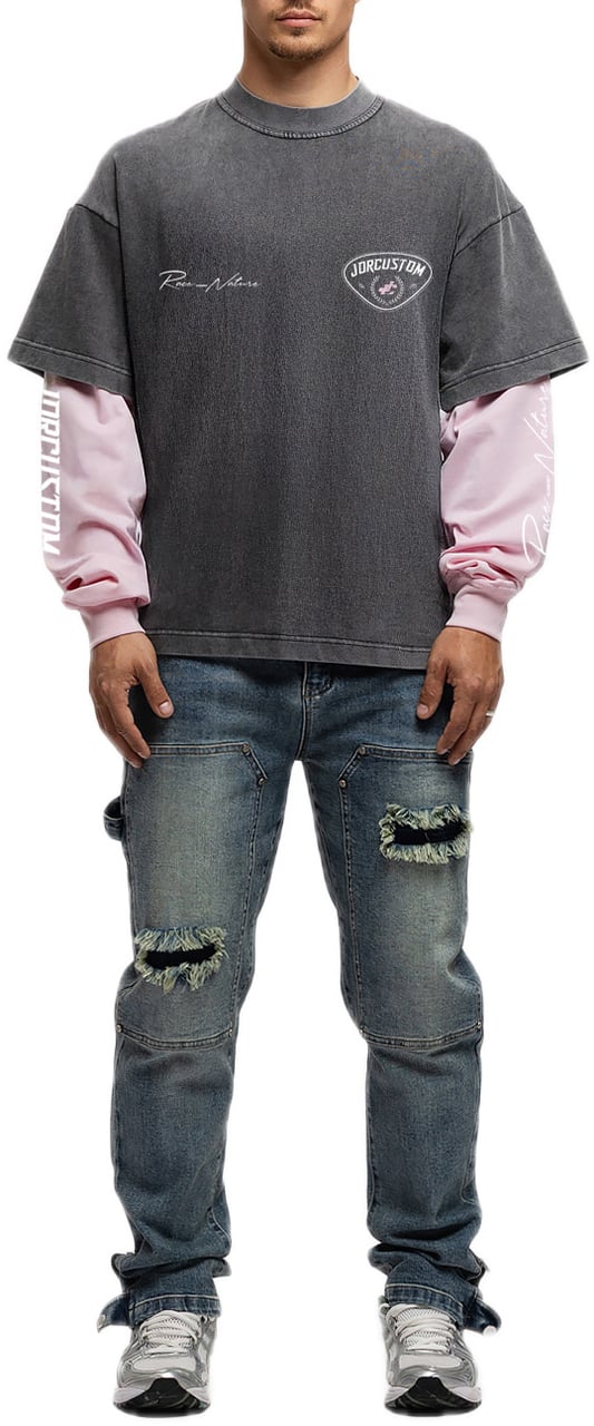 JORCUSTOM Race Double Ls Shirt Acid-Pink Roze