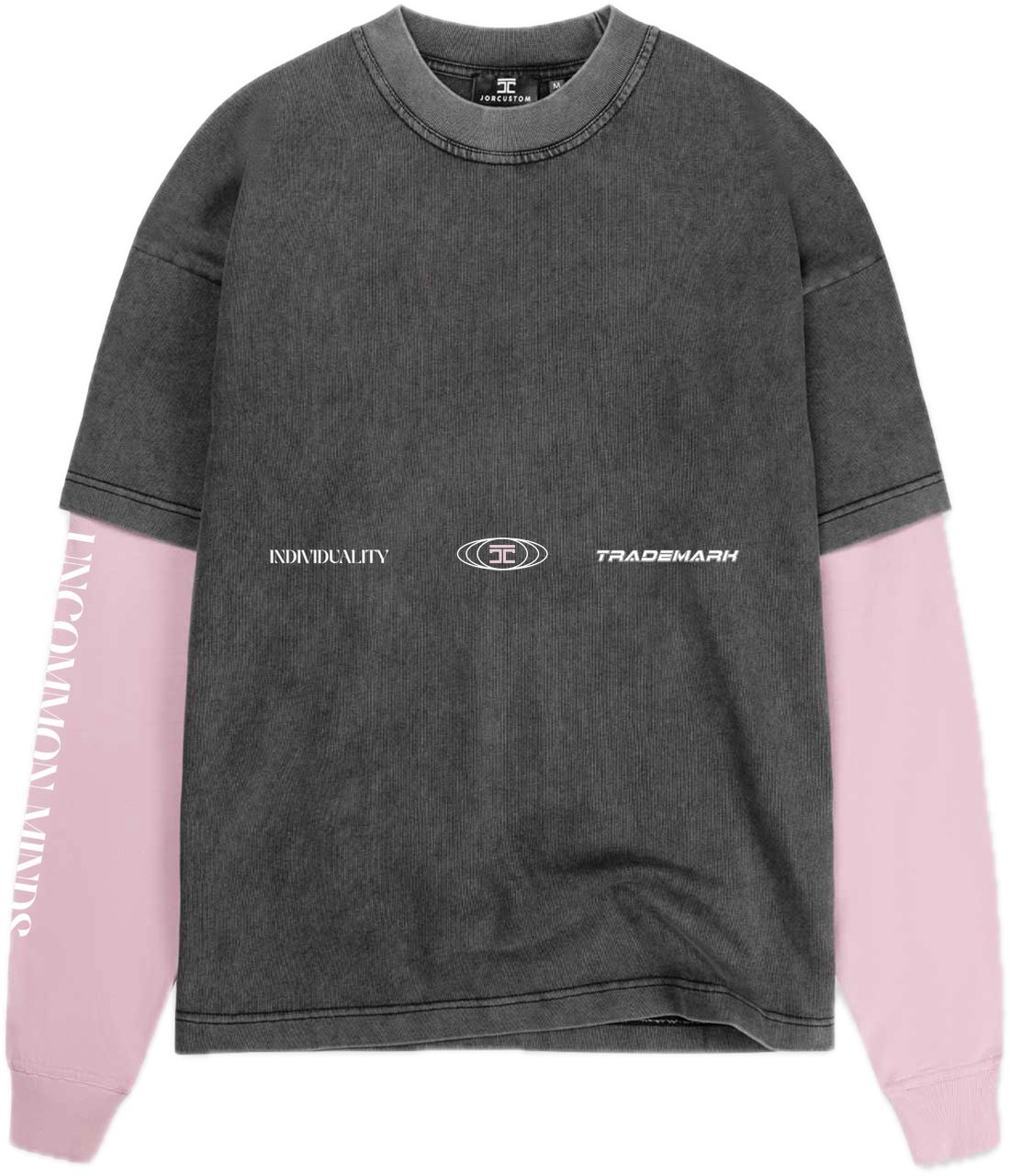 JORCUSTOM Uncommon Double Ls Shirt Acid-Pink Roze