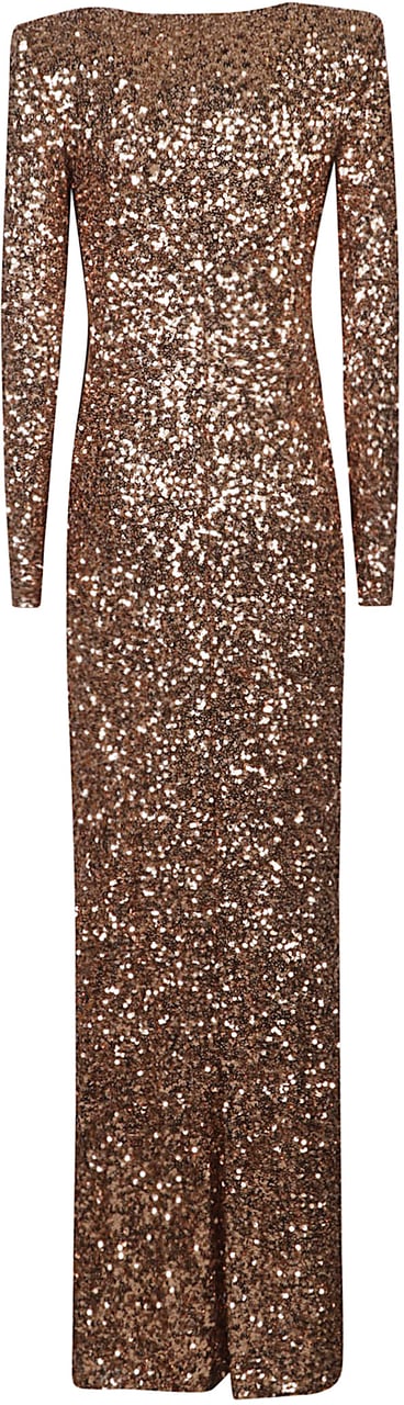 Elisabetta Franchi Red Carpet Dress Brown Bruin