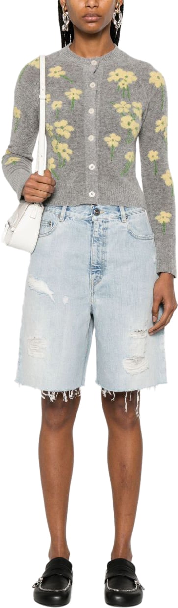Golden Goose Used look denim bermudas Blauw