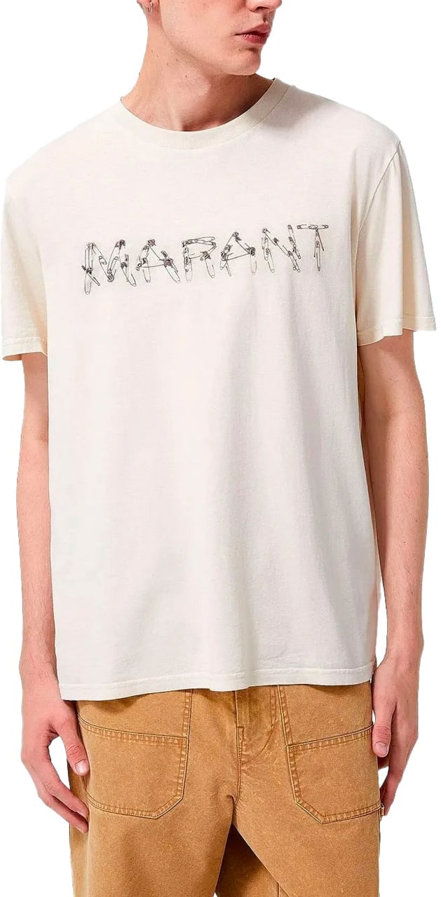 Isabel Marant t shirts a logo epingle Beige