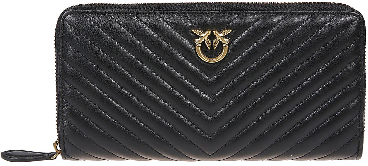 Pinko Ryder Zip Around Wallet Black Zwart