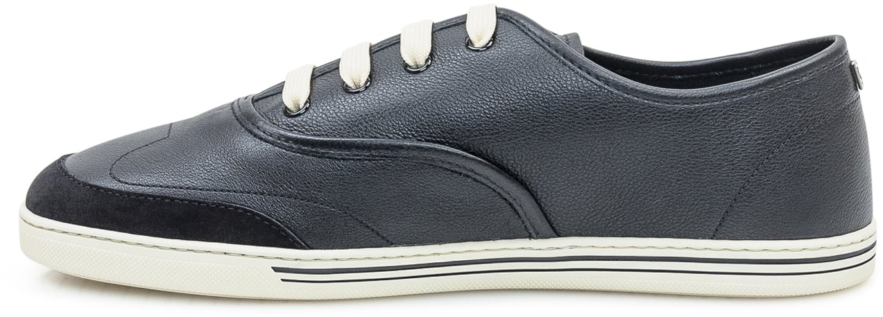 Dolce & Gabbana Dolce & Gabbana Sneakers Vit Back in Pelle Blu Zwart